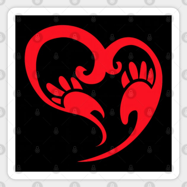 Red Heart Silhouette Magnet by TooplesArt